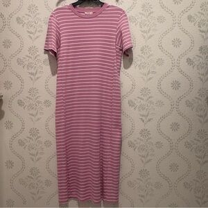 Poppy and Pink Striped Women's Dress